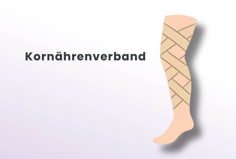 Kornährenverband gewickelt am Bein